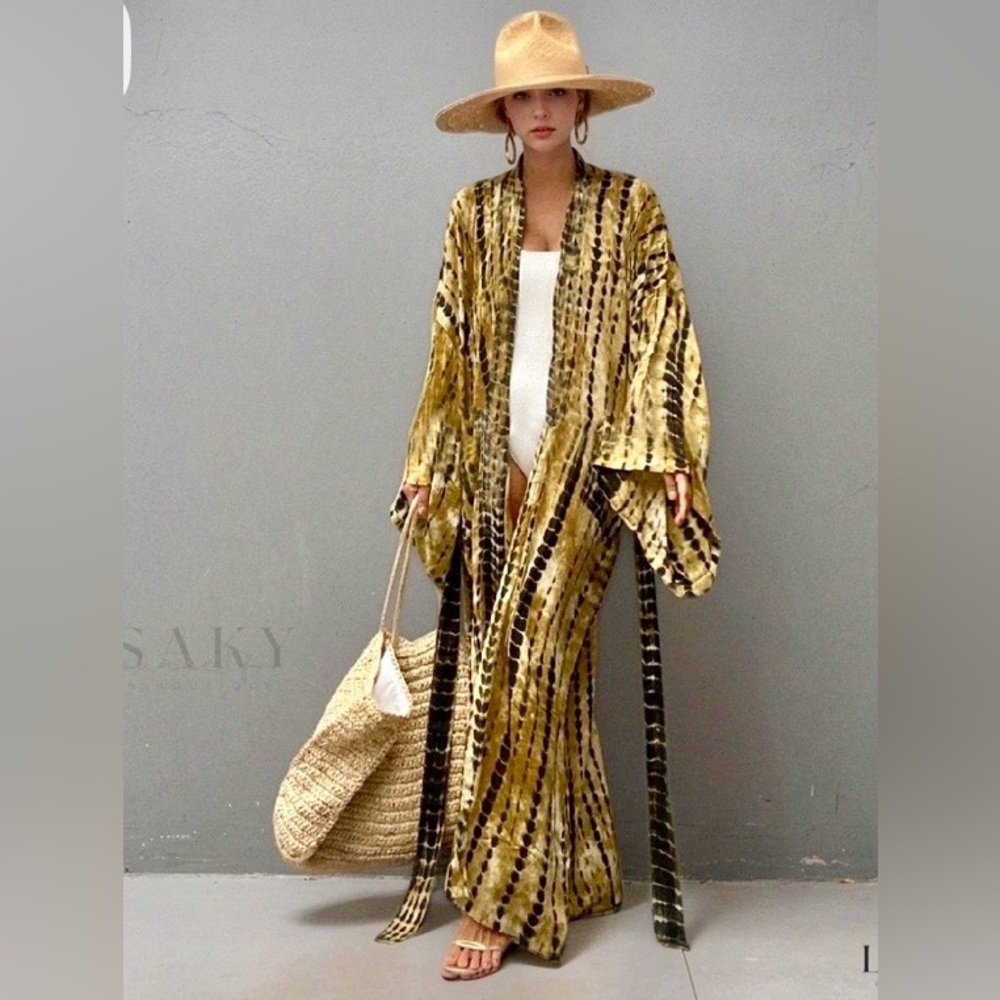 Elegant Orange and White/cream Women's Swim Coverup or wear with jean shorts